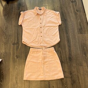 Banana Republic light pink skirt and shirt set